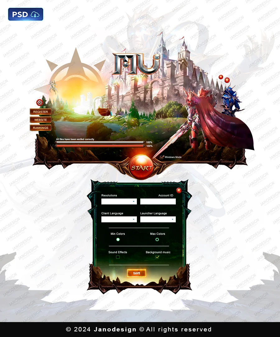 Dark Knight Launcher Ui PSD Template